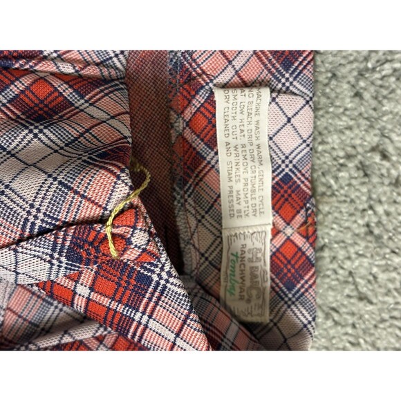 New Vtg 60's H Bar C Western Ladies Pants Plaid Polyester Flare Leg M - Picture 9 of 11